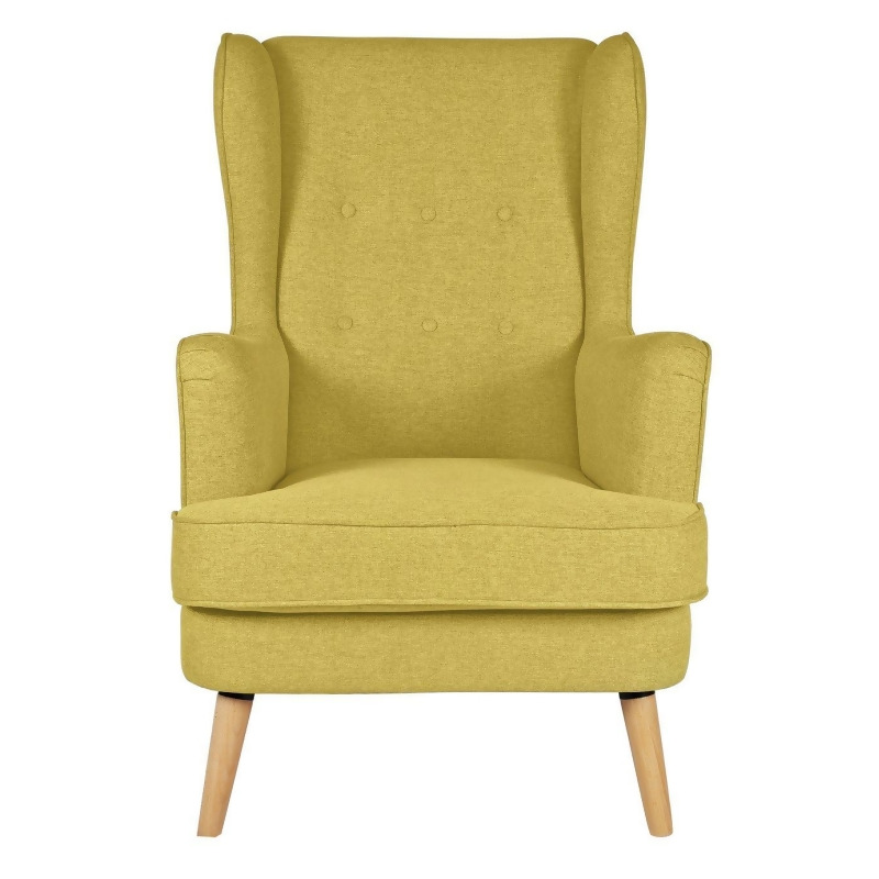 mustard wingback chair