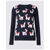 M&S Collection Llamas Round Neck Christmas Jumper M&S Collection Llamas Round Neck Christmas Jumper