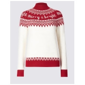 M&S Collection Fairisle Funnel Neck Christmas Jumper M&S Collection Fairisle Funnel Neck Christmas Jumper