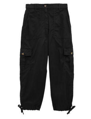 m&s cropped cargo trousers