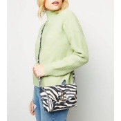 Black Zebra Print Cross Body Bag New Look Black Zebra Print Cross Body Bag New Look