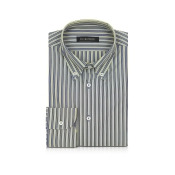 Forzieri Designer Dress Shirts, Blue and Yellow Striped Cotton Slim Fit Men's Shirt Forzieri Designer Dress Shirts, Blue and Yellow Striped Cotton Slim Fit Men's Shirt