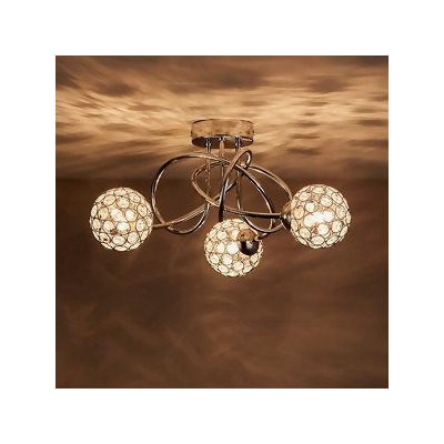 Ceiling Lights In Lighting Accessories At Com Uk Home - Mantus Brushed Chrome Effect 3 Lamp Ceiling Light