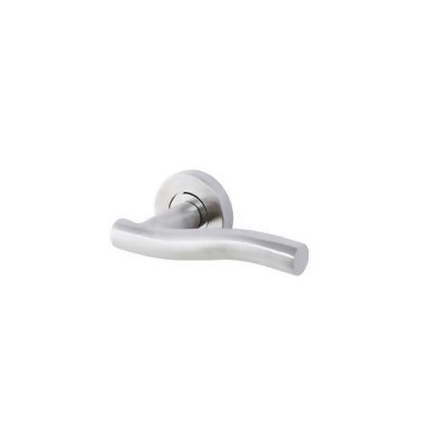 Lalin Satin Nickel Effect Internal Curved Latch Rose Handle Pair