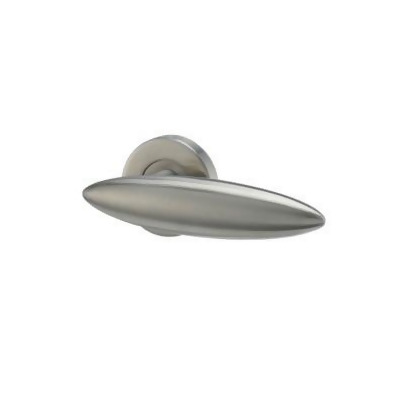 Kestle Brushed Nickel Effect Internal Curved Latch Rose Handle Pair