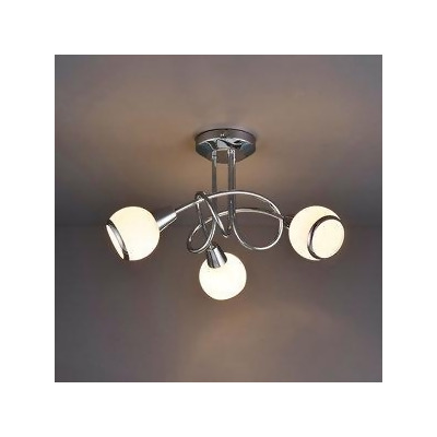 Ceiling Lights In Lighting Accessories At Com Uk Home - Cherika Brushed Chrome Effect 3 Lamp Ceiling Light