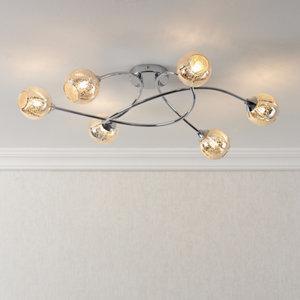 carmenta chrome effect 6 lamp ceiling light