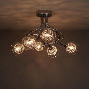 carmenta brushed chrome effect 4 lamp ceiling light