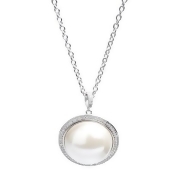 Crislu Silver Round Pave CZ FWP Pendant 909880N16PL Crislu Silver Round Pave CZ FWP Pendant 909880N16PL