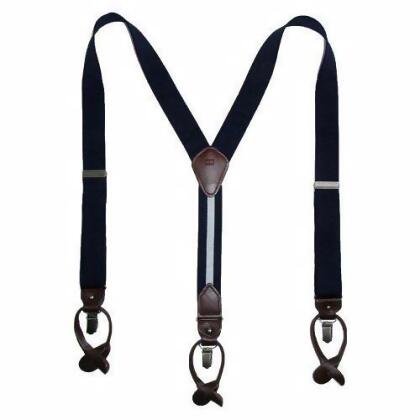 Tommy Hilfiger 2014男士深藍色彈性織帶吊帶褲夾【預購】 
