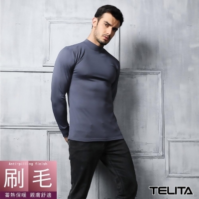 【TELITA】【抗寒保暖】長袖刷毛保暖衫(男)-灰色 