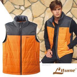 【意都美 Litume】男新款 Primaloft 超輕量透氣防風保溫棉背心(科技羽絨/中空纖維)_H7050 桔 