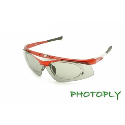 PHOTOPLY可換鏡片大聯盟7秒變色鏡片運動太陽眼鏡(絢麗紅框+SO3)墨鏡 