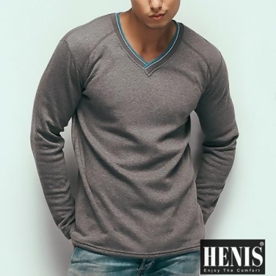 【HENIS】3件組時尚型男速暖絨V領保暖衫 