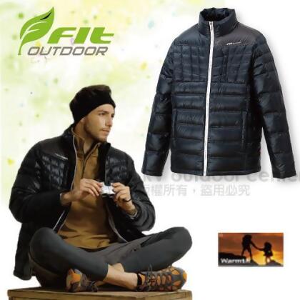 【FIT】男新款 輕量羽絨外套/防風.持續保暖.質輕/裡層與拉鍊撞色設計/附收納袋/經典黑 EW1305 