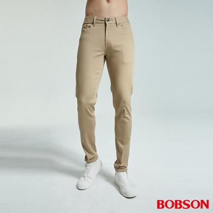 BOBSON 男款低腰大彈力窄管卡其色色褲(1828-72) 