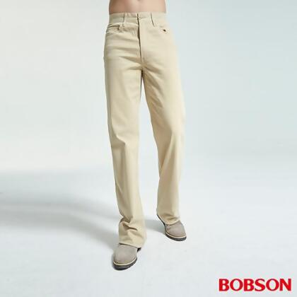 BOBSON 男款伸縮淺卡其直筒褲(1705-71) 