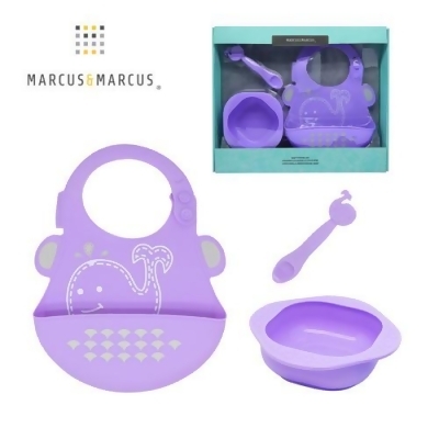 【MARCUS＆MARCUS】動物樂園餵食禮盒組-鯨魚(紫) 