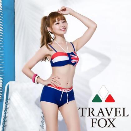 【旅狐TRAVEL FOX】英倫風比基尼兩件式泳裝C16713 