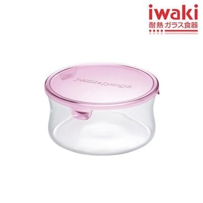 【iwaki】玻璃微波罐 840ml(圓型粉) 