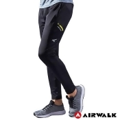 【AIRWALK】男款剪接運動長褲-黑色 【AIRWALK】男款剪接運動長褲-黑色