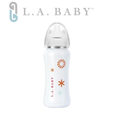 【L.A. Baby】超輕量醫療級316不鏽鋼保溫奶瓶 9oz (珍珠白)六色 