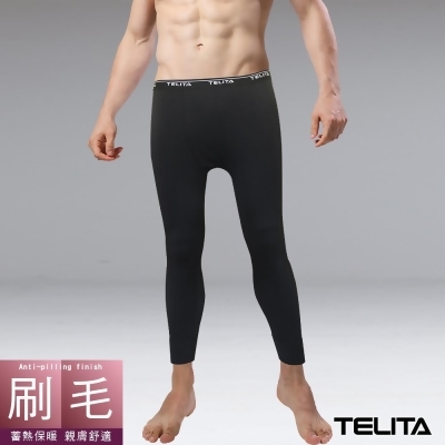 【TELITA】刷毛蓄熱保暖長褲/衛生褲-黑 