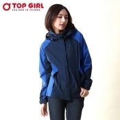【TOP GIRL】撞色連帽防風防潑水機能外套-女(丈青藍) 【TOP GIRL】撞色連帽防風防潑水機能外套-女(丈青藍)