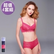 TJP爆乳感蕾絲美胸B-E罩內衣(4件成套組) TJP爆乳感蕾絲美胸B-E罩內衣(4件成套組)