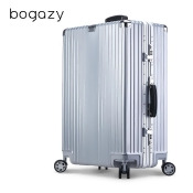 【Bogazy】巨星時尚 29吋鋁框質感拉絲紋行李箱(閃耀銀) 【Bogazy】巨星時尚 29吋鋁框質感拉絲紋行李箱(閃耀銀)
