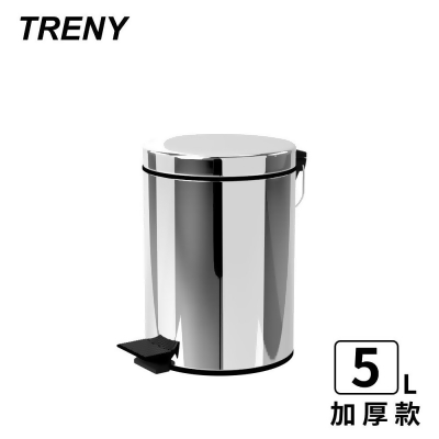 TRENY 加厚 緩降 不鏽鋼垃圾桶 5L 