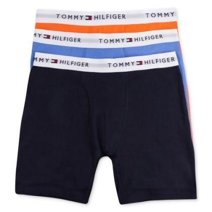 【Tommy Hilfiger】2018男時尚橙藍色混搭四角修飾內著3件組【預購】 