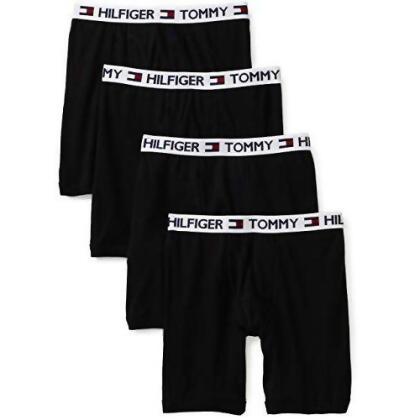【Tommy Hilfiger】2018男時尚黑色四角修飾內著4件組【預購】 