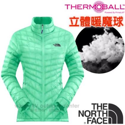 【美國 The North Face】女新款PrimaLoft ThermoBall暖魔球保暖外套.夾克.大衣.風衣/媲美羽絨科技填充/CUD5 浪花綠 