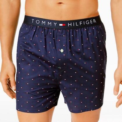 【Tommy Hilfiger】2019男時尚舒適深藍色標誌鈕扣平口內著【預購】 
