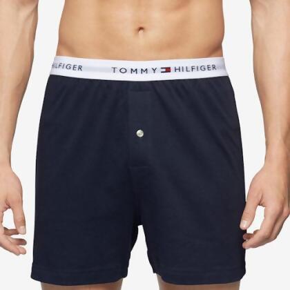【Tommy Hilfiger】2019男時尚舒適深藍色鈕扣平口內著【預購】 
