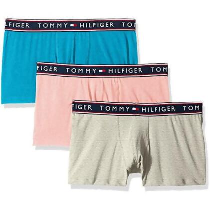 【Tommy Hilfiger】2020男時尚彈力藍粉灰色混搭四角內著3件組【預購】 