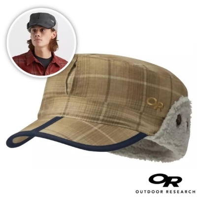 【Outdoor Research】新款 YUKON CAP 內刷毛保暖覆耳羊毛帽子/棒球帽_243658-1404 棕格紋 