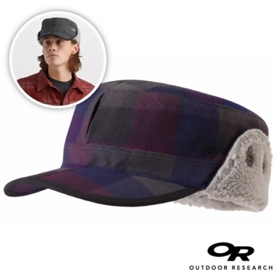 【Outdoor Research】新款 YUKON CAP 內刷毛保暖覆耳羊毛帽子/棒球帽_243658-1869 黑莓格子 