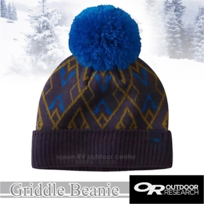 【Outdoor Research】新款 Griddle Beanie 羊毛冬日復古小圓球毛帽.保暖針織帽/277639-0256 暮光藍 