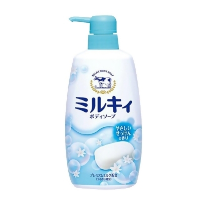 日本【牛乳石鹼】牛奶精華沐浴乳-皂香藍550ml 