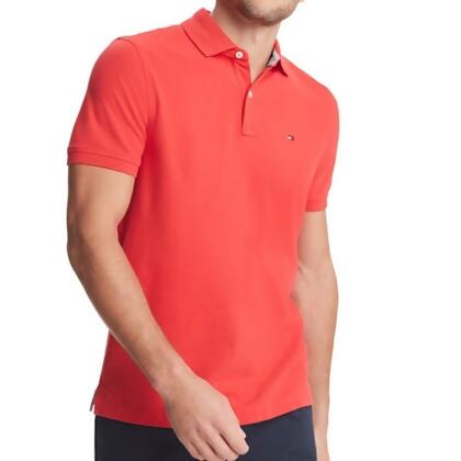 Tommy Hilfiger 2021男時尚經典款警紅色合身短袖POLO 
