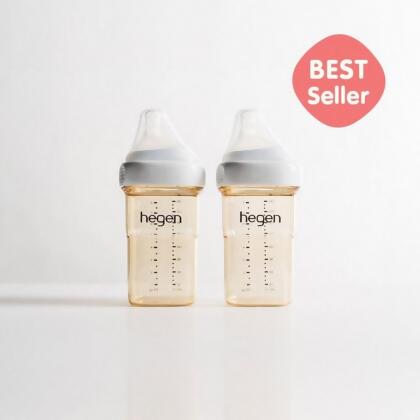 hegen 金色奇蹟PPSU多功能方圓型寬口奶瓶 雙瓶組-240ml 