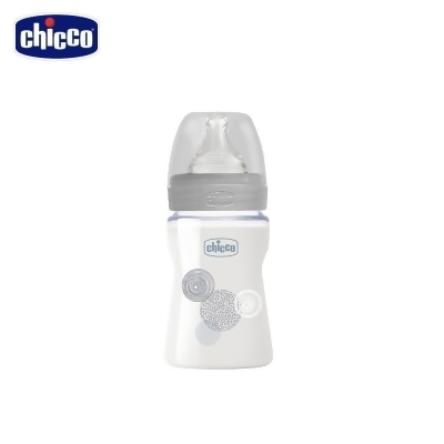 chicco-舒適哺乳-防脹氣玻璃小奶瓶150ml 
