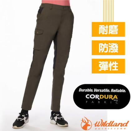 【荒野 WildLand】女 彈性CORDURA四季款拼接褲.多口袋休閒機能長褲.工作褲/0A92317-150 灰濛綠 