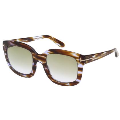 TOM FORD 大方框 太陽眼鏡-琥珀紋+紫色-TOM279 