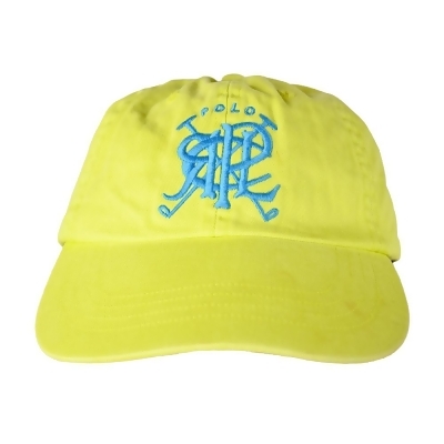 Ralph Lauren 撞色POLO刺繡可調節鴨舌帽-螢光黃 