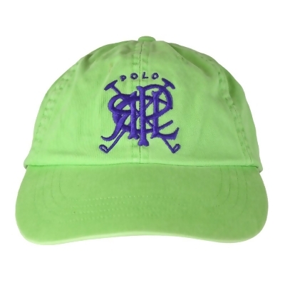 Ralph Lauren 撞色POLO刺繡可調節鴨舌帽-螢光綠 