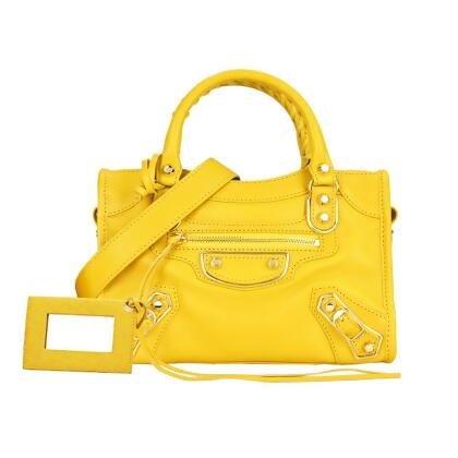 BALENCIAGA 巴黎世家METALLIC EDGE MINI City迷你機車包(黃) 