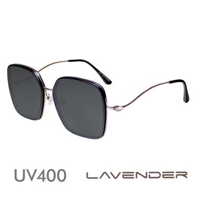 Lavender高科技太空尼龍記憶鏡片太陽眼鏡 金屬鑲邊水鑽曲腳-經典黑H7144-C1 